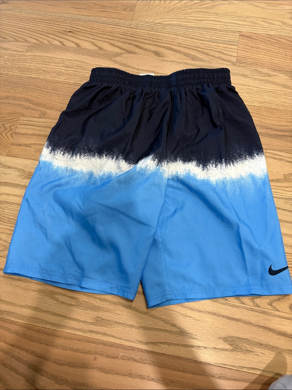 Nike Black and Light Blue Ombre Athletic Shorts